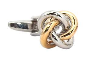 Gold and Silver Mens Love Knot Wedding Gift Cuff links by CUFFLINKS DIRECT