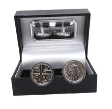 2015 head & Tail  5 pence Coins Set in Silver Setting Men Gift cufflinks by CUFFLINKS DIRECT