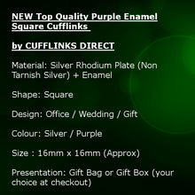 NEW Top Quality Purple Enamel Square Cufflinks by CUFFLINKS DIRECT