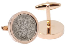 1931 Sixpence Coins Set in a Rose Gold Plate Setting Mens Gift by CUFFLINKS DIRECT