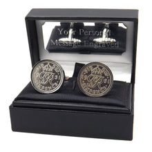 1951 Sixpence Coins Hand Set in a Silver plate Setting Mens Gift Cuff Links by CUFFLINKS DIRECT