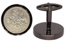 1961 Sixpence Coins Hand Set in a Gun Metal plate Setting Mens Gift Cuff Links by CUFFLINKS DIRECT