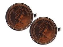 1971 Half Pence Coins Set in Silver Setting Men Birth Year Gift cufflinks  by CUFFLINKS DIRECT