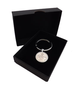 1964 Silver Sixpence Coin Custom & Personalised Keychain | Birth Year Gift | Mens Gift | 60 year birthday | by CUFFLINKS DIRECT