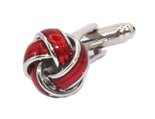 Red Enamel Mens Love Knot Wedding Gift Cuff links by CUFFLINKS DIRECT