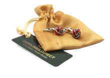 Red Enamel Mens Love Knot Wedding Gift Cuff links by CUFFLINKS DIRECT