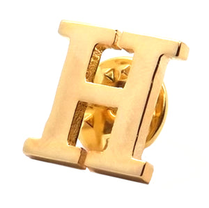 H Initial Gold Plate Brooch Label Pins Badge for Mens Suit Womens Shirt by CUFFLINKS DIRECT