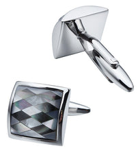 Mother of Pearl Diamond Mosaic Mens Wedding Gift cuff links by CUFFLINKS DIRECT