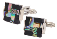 Abalone Shell & Black Onyx Cross Square Mens Wedding Gift by CUFFLINKS DIRECT