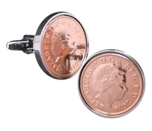 2014 One Penny Coins Set in Silver Setting Mens 5 Years Gift - CUFFLINKS DIRECT