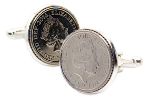 2016 - 2nd Year Mens 5p Coin Cuff Links in Gift Box or Bag by CUFFLINKS DIRECT