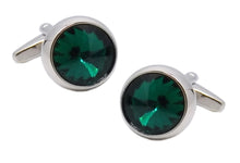 Emerald Green Swarovski Crystal Gem Mens Gift Cuff Links by CUFFLINKS DIRECT