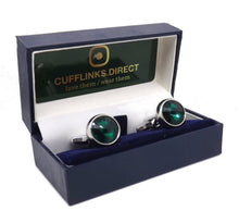 Emerald Green Swarovski Crystal Gem Mens Gift Cuff Links by CUFFLINKS DIRECT