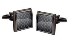 Black on Black Carbon Fibre Statement Gift Cuff Links by CUFFLINKS.DIRECT
