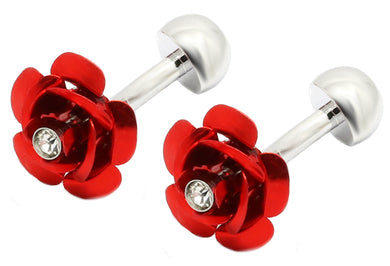 3D Red Rose England Rugby Wedding Cuff Links By CUFFLINKS.DIRECT