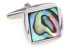 Unique Abalone Shell Square Mens Wedding Gift Cufflinks Direct