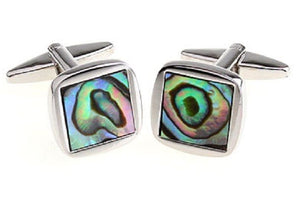Unique Abalone Shell Square Mens Wedding Gift Cufflinks Direct