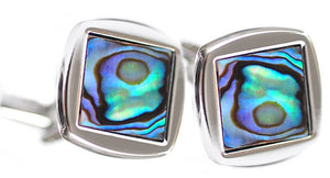 Stunning & Unique Abalone Shell Square Mens Wedding Gift Cufflinks