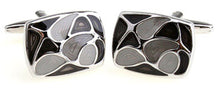 Shades of Grey Modern Enamel Rectangle Cufflinks Direct