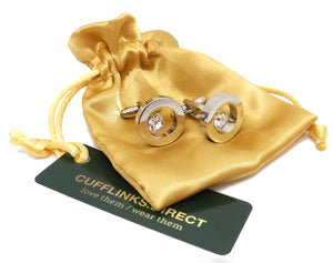 Modern diamond look Swarovski Crystal Gem Mens Gift Cuff links CUFFLINKS DIRECT