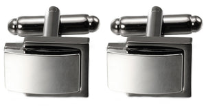 Petite Black Grey Gun Metal & Silver Rhodium Plated switch Cufflinks
