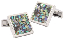 Multi Coloured Abalone Shell Mosaic Square Mens Gift Cufflinks by Cufflinks Direct