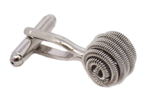Silver Coiled Spring Knot Mens Wedding Gift Cuff links by CUFFLINKS DIRECT