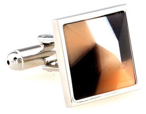 Multi Colour Fibre Optic Moonstone Mosaic Square Mens Gift by CUFFLINKS.DIRECT