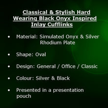Classical & Stylish Hard Wearing Black Onyx Inspired Cufflinks