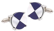 Blue & White Mother of Pearl Mens Wedding Gift Cuff links by CUFFLINKS.DIRECT