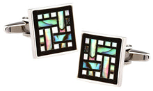 Unique Abalone Shell & Black Onyx Square Mens Wedding Gift by CUFFLINKS DIRECT