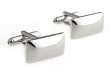 Classical Polished Silver Rectangle Men's Gift Cufflinks by CUFFLINKS.DIRECT