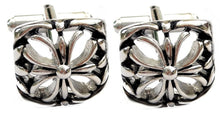 Silver Vintage Style Carved Flower Men's Wedding Gift by CUFFLINKS DIRECT
