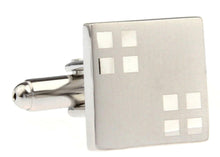 Brushed and Polished Silver Mens Gift Office Cuff links by CUFFLINKS DIRECT