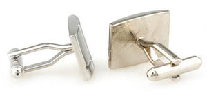 Classical Hard Wearing Brushed Silver Cross Detail Cufflinks Direct