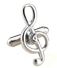 Silver Sheet Music Treble G Clef Design Mens Gift Cuff links by CUFFLINKS DIRECT