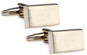 Brushed Silver Mens Gift Office Cuff links by CUFFLINKS DIRECT