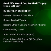 Gold Football Tournament Trophy Mens Wedding Gift Cuff links hand Finished and Enamelled by CUFFLINKS DIRECT