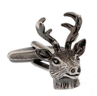 3D Highly Detailed Gun Metal Reindeer Deer Cufflinks