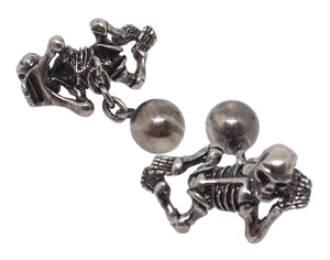 Gothic Skeleton Skull, Ball and Chain Mens Gift Cuff Links By CUFFLINKS DIRECT