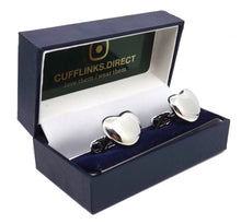 Romantic Love Heart gift for him Silver Wedding Cufflinks by CUFFLINKS.DIRECT