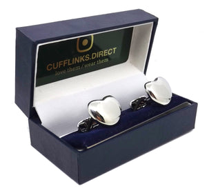Romantic Love Heart gift for him Silver Wedding Cufflinks by CUFFLINKS.DIRECT