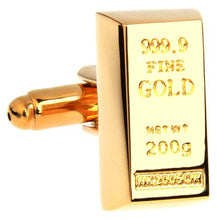 Gold Bullion Bar Cuff Links (Gold Plated) Mens Gift By CUFFLINKS DIRECT