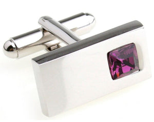 Beautiful Purple Crystal Design Mens Wedding Gift Cuff links by CUFFLINKS DIRECT