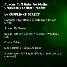Abacus Cuff links for Maths Graduate Teacher Present by CUFFLINKS DIRECT
