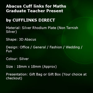 Abacus Cuff links for Maths Graduate Teacher Present by CUFFLINKS DIRECT