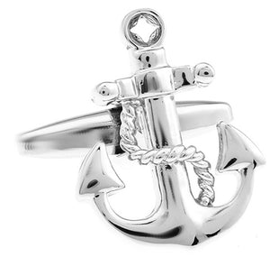 Nautical Silver Anchor Boat Ship Sailing Men's Wedding Gift by CUFFLINKS DIRECT