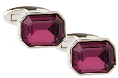 Purple Diamond Swarovski Elements Crystal Cuff Links by CUFFLINKS DIRECT