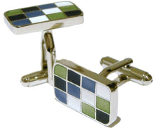 Office Hard Wearing Modern Rectangle Multi colour Cuff links by CUFFLINKS DIRECT