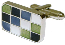Office Hard Wearing Modern Rectangle Multi colour Cuff links by CUFFLINKS DIRECT
